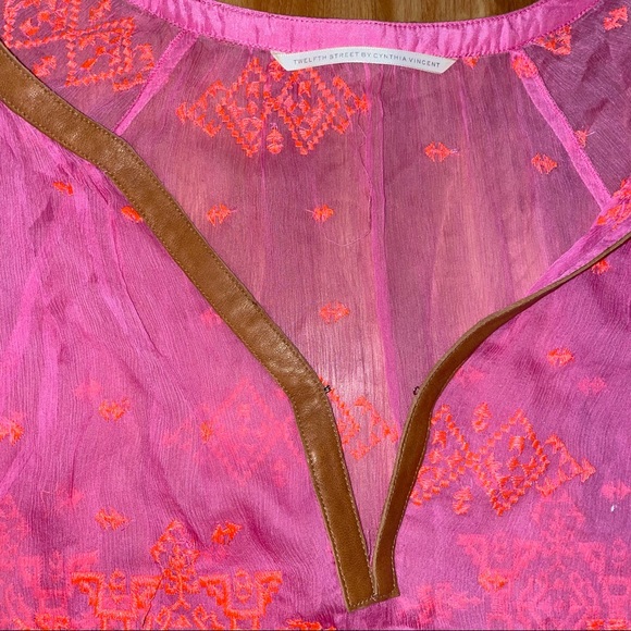 Twelfth Street by Cynthia Vincent Neon Pink Top - Picture 3 of 4